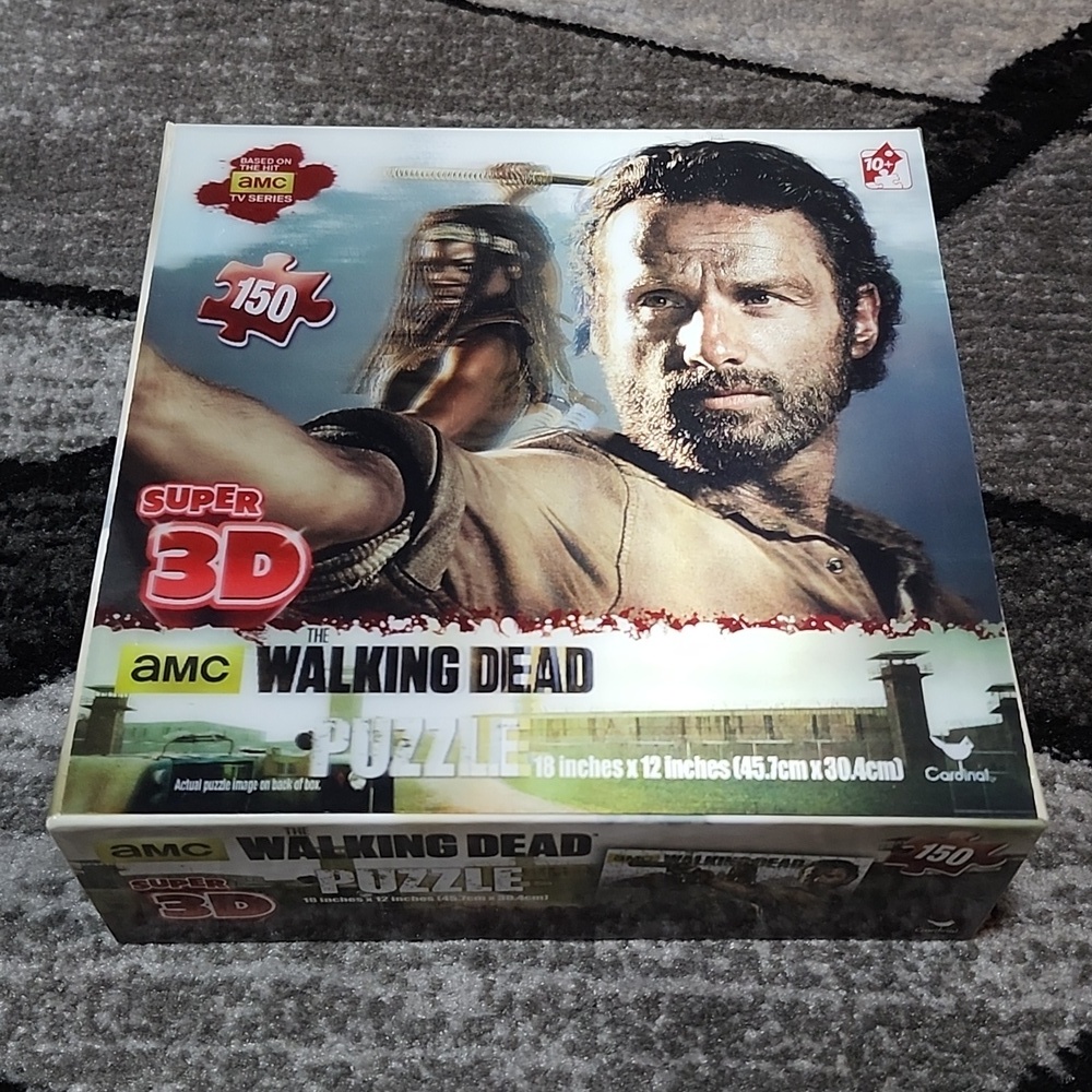 THE WALKING DEAD SUPER 3-D 150-PIECE PUZZLE 18"X12" RICK & MICHONNE BY C…